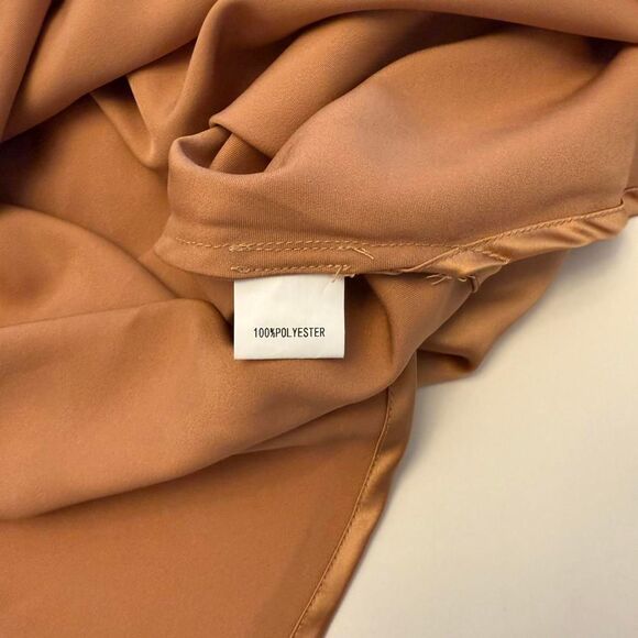 Petal & Pup Asymmetrical Satin Midi Dress in Gold Size 10 Glam Party - Picture 6 of 7